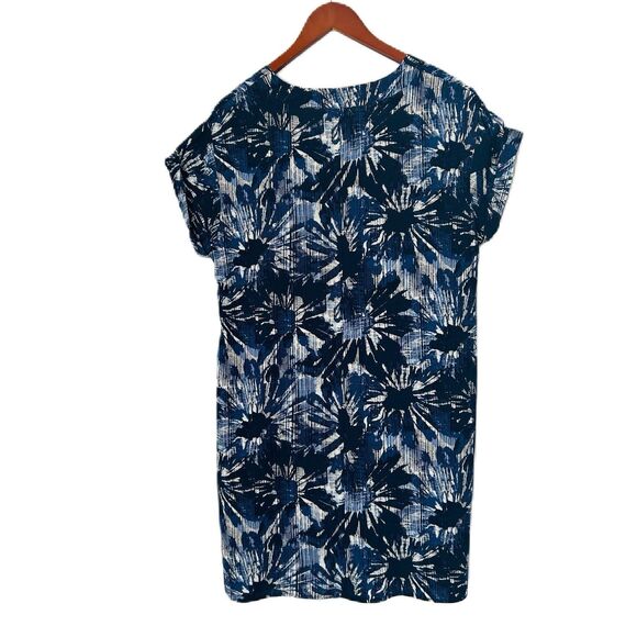 Gap Dress Women M Navy White Floral Tropical Pockets Mini Poolside Beachy Cruise - Picture 2 of 12